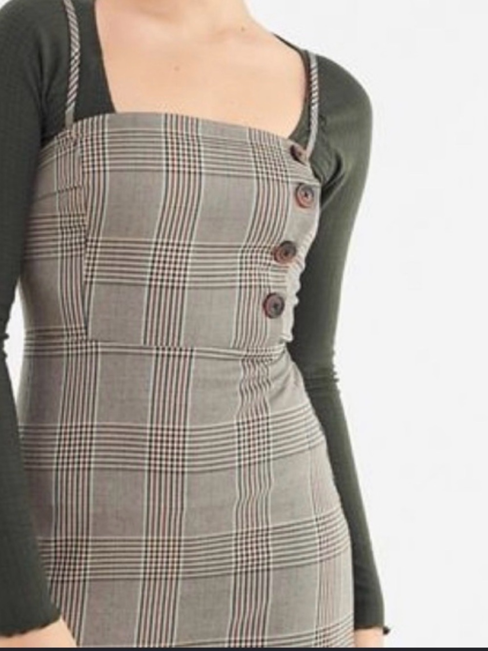 Urban Outfitters Danielle plaid straight neck mini dress S-P